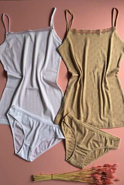 Elosia Eleganță bumbac 100% |   Set de 2-2 piese, model cu bretele subțiri, c...