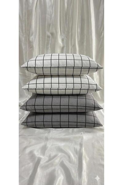 NURLATEX 4 Pieces Modern Striped Decorative Cushion Cases - 50 X 70