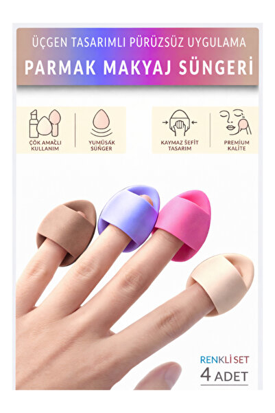 SheMask Makyaj Süngeri Pudra Süngeri Göz Altı Kapatıcı Süngeri Mini Parmak Ma...