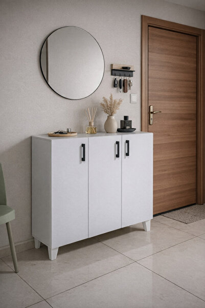 EMRMOBILYA 90 cm Beyaz Ayakkabılık