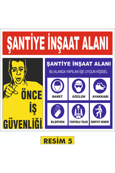 Yıldırım 70x100 cm İnşaat levhası , iş güvenliği levhası , uyarı levhası , şa...