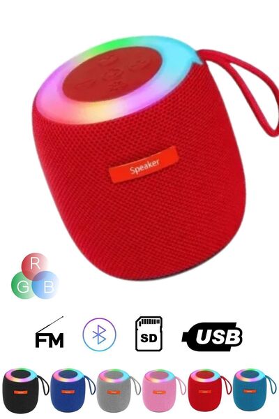 çınaroğlu avm Mini RGB Işıklı Bluetooth Speaker Taşınabilir Ses Bombası Stere...