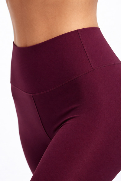 Enva Store High Waist Corseted Shaping / Sculpting Leggings That Don'T Show under Clothes Burgundy