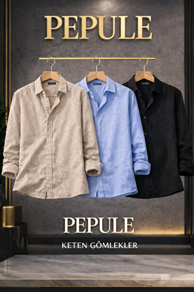 pepule Men's Premium Sofia Linen 3-Piece Men's Shirt Set - Economical, Summer...