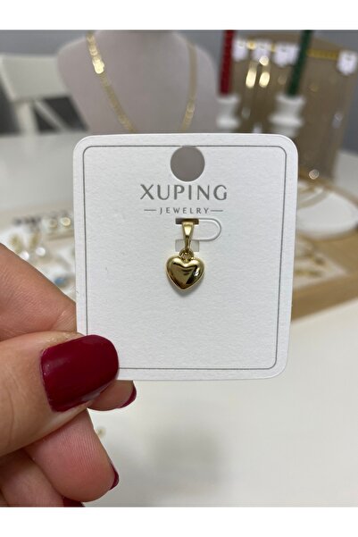 LuxeVibe Çelik Takı Xuping Kuyumcu Model 14k Gold Renk Kalp Kolye Ucu – Minim...