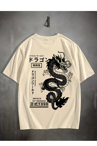 Köstebek Japanese Style Dragon Harajuku Unisex T-Shirt