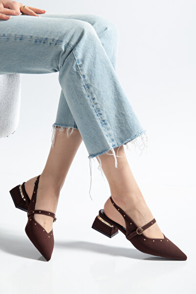 SU PERİSİ Women's Eyelet Detail Flat Heel Heeled Shoes Comfortable