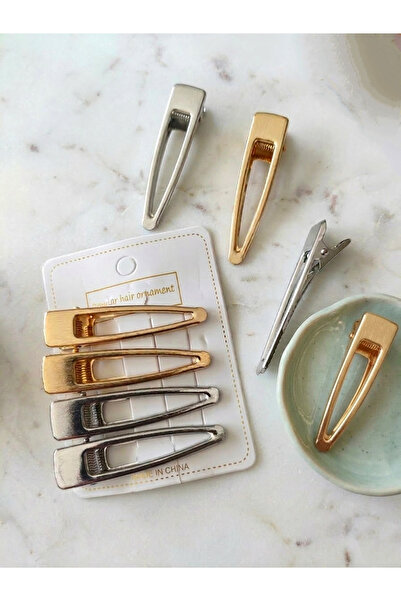 GÜLPEŞE 4 ' LÜ METAL KISTIRMALI YAN TOKA GOLD-GÜMÜŞ