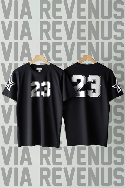 Vordevia 23 με τύπωμα Y2K Style Crew Neck Loose Cut 100% Βαμβάκι Unisex Tshirt