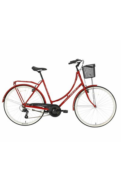 Bisan PARADISE S KADIN ŞEHİR BİSİKLETİ 56CM V 28 JANT 7 VİTES KIRMIZI GRİ