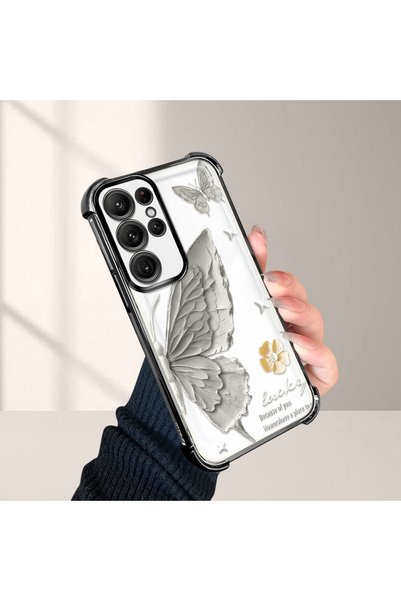 SLIMFELT حافظة ممتصة للصدمات من السيليكون الشفاف متوافقة مع هاتف Samsung Gala...