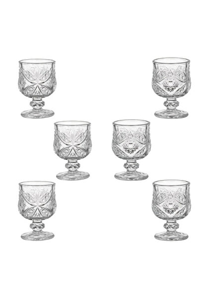OEM Vintage Shot Glass Set 6, 45 ml Footed Glasses for Liqueur & Aperitifs