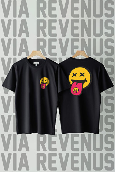 Vordevia Smile cu imprimeu guler rotund croială largă bumbac 100% Tricou Unisex