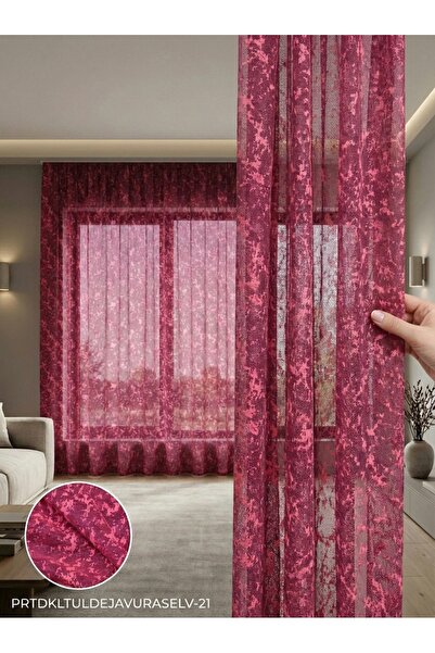 LEVENT ÖZEL PratikTül Raşel Tül Perde 300x255 cm - Orta Işık Geçiren