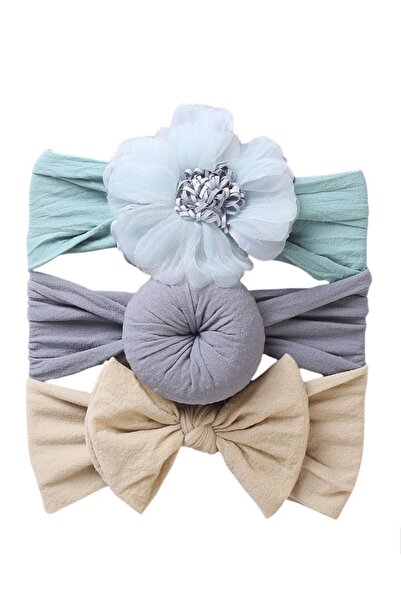 Bambimici - Aya Assorted Cute Soft Turban for Babies - Green, Grey, Beige