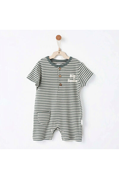 andywawa Ac26671 Bamboo Striped Footed Jumpsuit