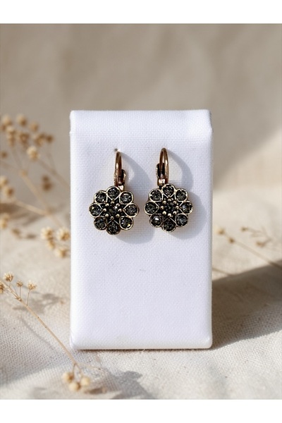 FAYRA ACCESSORIES Daisy Figured Crystal Stone Earrings