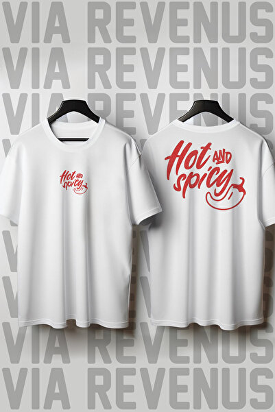 Vordevia Hot and Spicy Printed Crew Neck Loose Fit 100% Cotton Unisex Tshirt