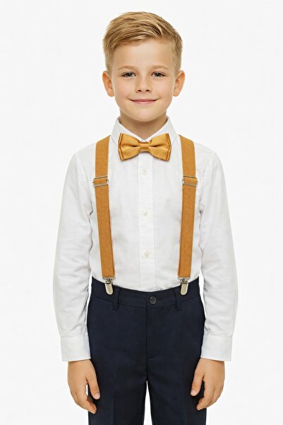 Nacar Erkek Çocuk uzun Kol Gömlek Papyon Set 23 Nisan 29 Ekim Gösteri Kıyafeti