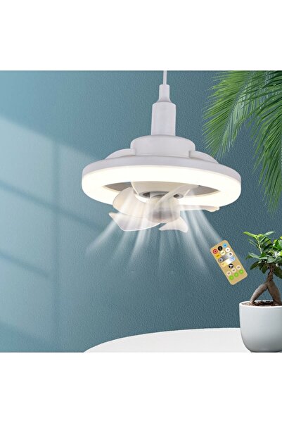 FUJI 360 ° Dönen Tavan Vantilatörü Işık E27 3 RENK IŞIK