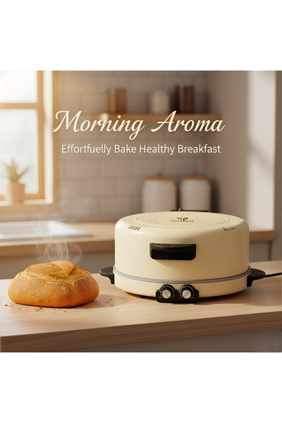 Yallabena 🍕 ماكينة صنع الخبز العربي والبيتزا الكهربائية بقوة 1800 واط وقطر 3...