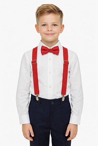 Nacar Erkek Çocuk uzun Kol Gömlek Papyon Set 23 Nisan 29 Ekim Gösteri Kıyafeti