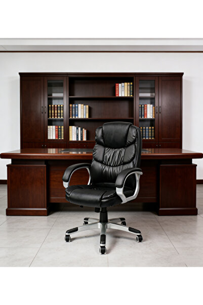 Generic Black Leather Swivel Gaming Chair – Breathable Comfort & Multi-Functi...