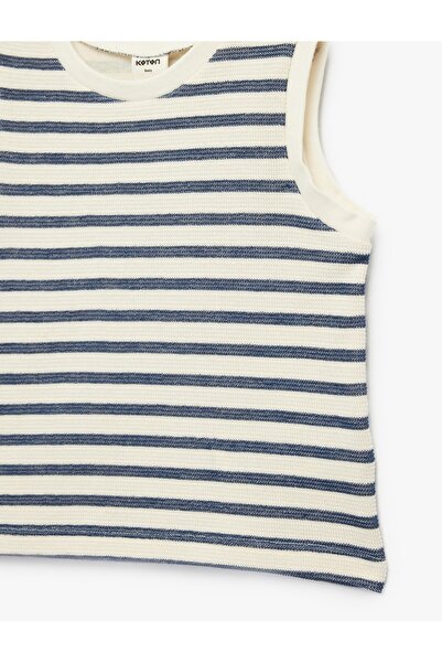 Koton Kids Baby Boy Sleeveless Crew Neck Undershirt, Pack of Cotton of Striped