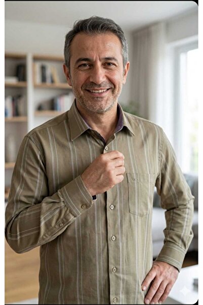 Grand Star New Season Long Sleeve C Pocketed Classic Men's Shirt with Hidden ...