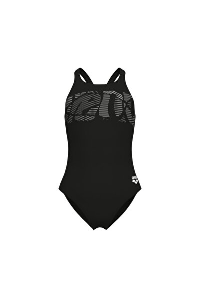 ARENA Γραφικό μαγιό με V-σχήμα στην πλάτη για κορίτσια