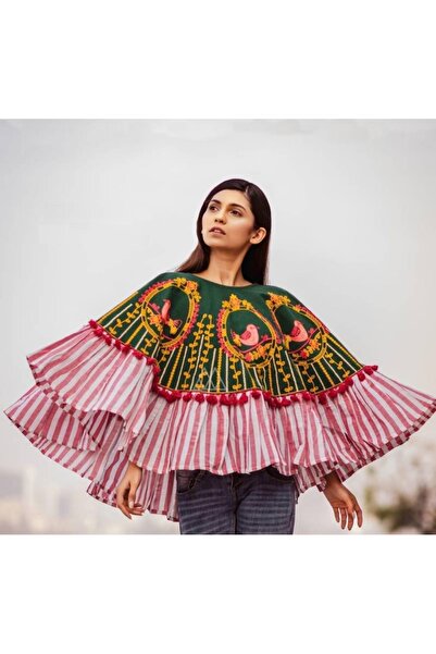 VBT COLOURFUL DESIGNER PONCHO FOR WOMEN