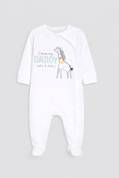 Next Baby Cotton Pack White Daddy Printed Jumpsuits