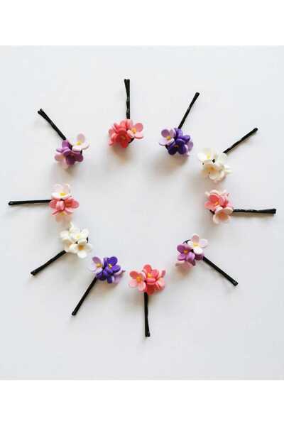 Luiza Flower Concept Gift set of 10 handmade hair accessories, multi-colored ...