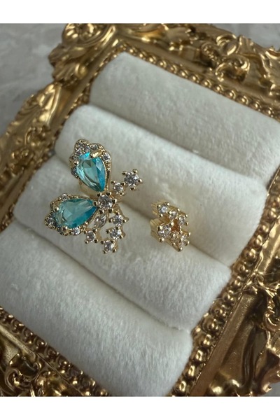 ZEYOLER FineJewelry Aqua Butterfly Işıltı Taşlı Kadın Yüzük