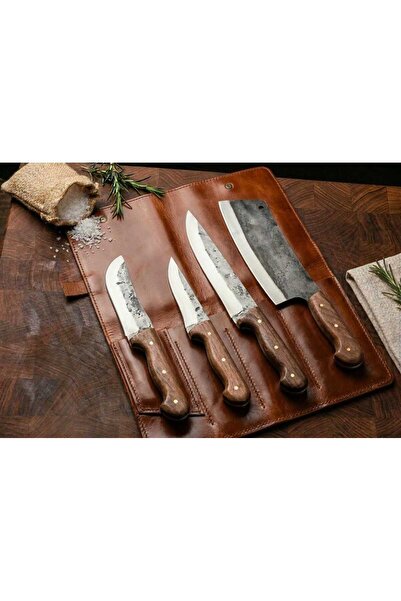 Yatağan Zeybek Professional Tattoo Scissors and Butcher Knife Set Made of Ste...