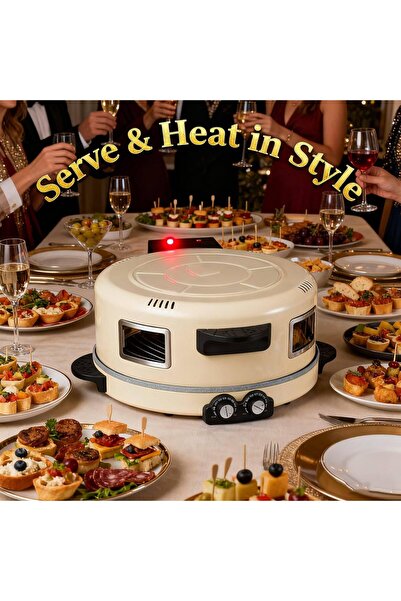 Yallabena 🍕 صانعة بيتزا وخبز عربي كهربائية محمولة بقوة 2200 واط وقطر 40 سم، ...