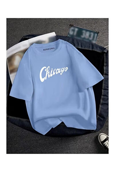 ZEMLİYA Ουνισέξ μπλουζάκι  "Σικάγο " με τύπωμα - Μοντέρνο Στυλ