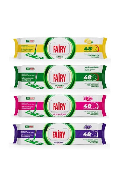 Fairy Fairy 4 packs of wet wipes for cleaning floors in various scents (50 wi...
