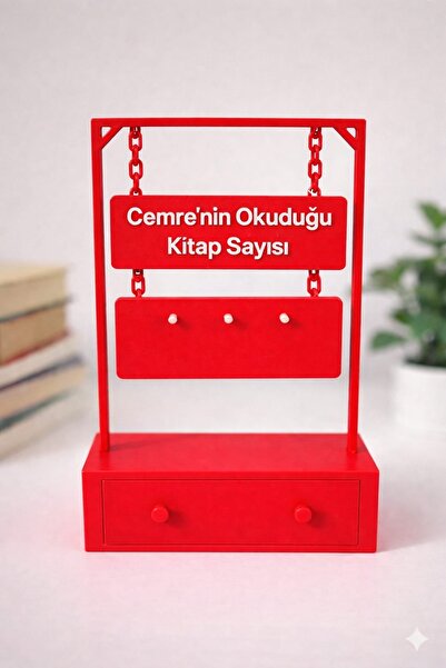 Kal Studio Kişiye Özel Kitap Okuma Takip Sayacı-İsimli Kitap Takip Panosu