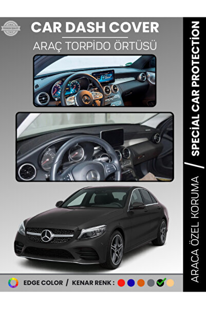 e-biz غطاء لوحة القيادة لسيارة مرسيدس سي كلاس W205 (2014-2020) عالي الجودة، ح...