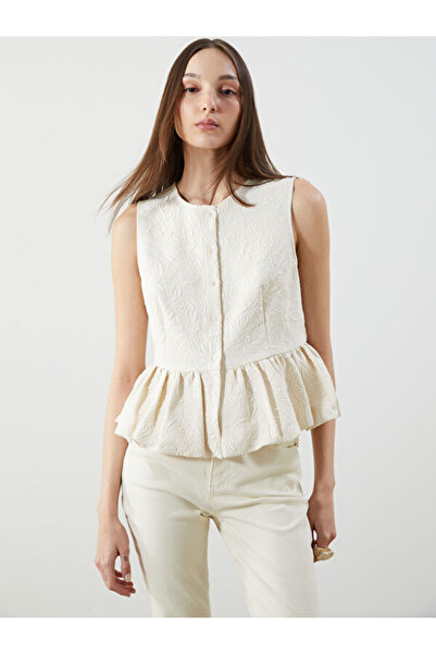 LC Waikiki Crew Neck Textured Blouse
