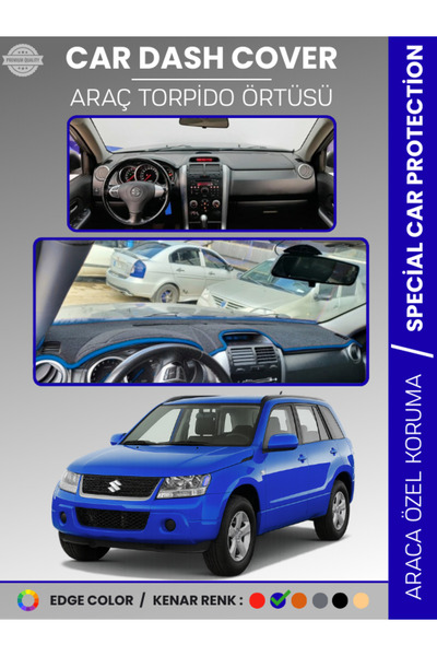 e-biz غطاء لوحة التحكم لسيارة سوزوكي جراند فيتارا (2006-2012) - حماية كاملة م...