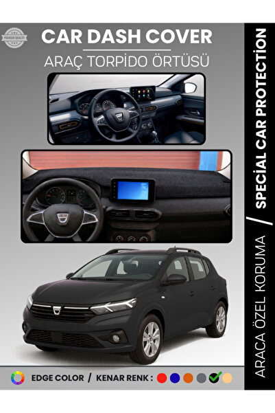 e-biz غطاء لوحة القيادة لسيارة داسيا سانديرو (2021+) مع شاشة، يحمي لوحة القيا...