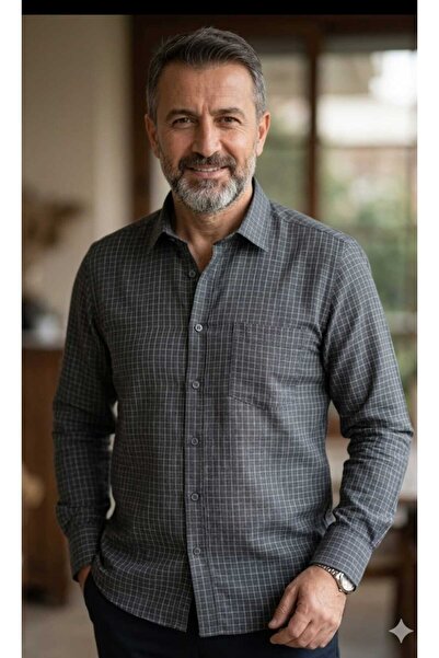 Grand Star New Season Long Sleeved C Pocketed Classic Men's Shirt