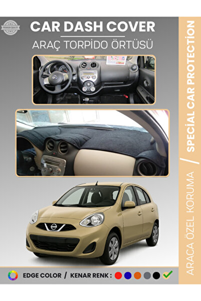 e-biz غطاء لوحة القيادة لسيارة نيسان ميكرا مارش (2010-2016) عالي الجودة لحماي...