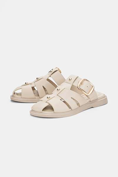 selin shoes Velden Ρυθμιζόμενο Gold Με λεπτομέρεια αγκράφας Γυναικείο Παντόφλ...