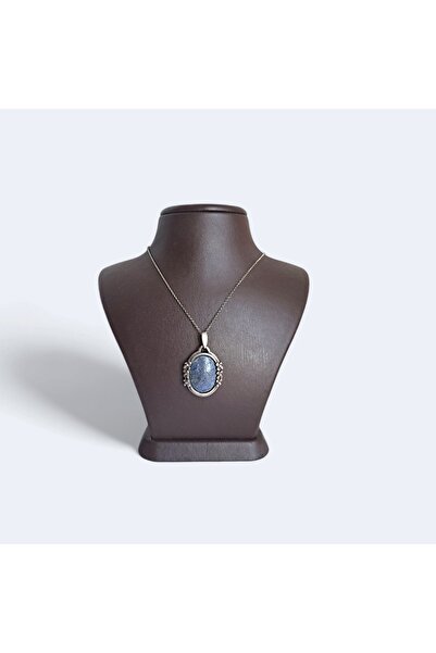 Gerçek Hediyelik 925 Ayar Gümüş Kolye, Doğal Lapis Lazuli Taşlı