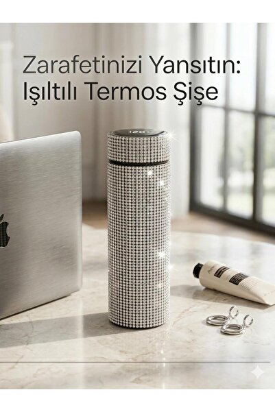 Vacuum Flask DİAMOND TAŞLI PASLANMAZ ÇELİK TERMOS 500ml