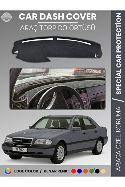 e-biz غطاء لوحة القيادة لسيارة مرسيدس سي كلاس W202 (1993-2000) عالي الجودة لح...