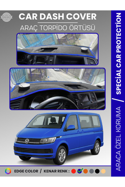 e-biz غطاء لوحة القيادة لسيارة فولكس فاجن ترانسبورتر T6 (2015-2020) مع حماية ...